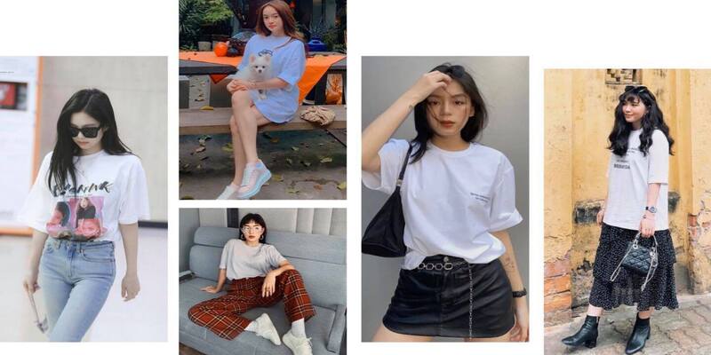 Phối đồ với áo thun form rộng